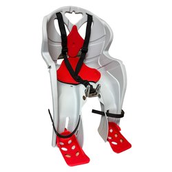 Seggiolino bici anteriore per manubrio max 15 Kg LUIGINO A Grigio Chiaro e Rosso