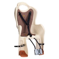Seggiolino bici Posteriore a telaio 22 Kg ELIBAS T Beige e Marrone