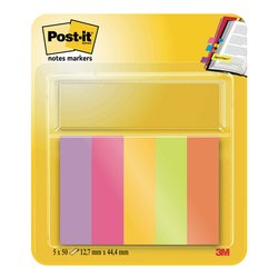 Segnapagina adesivi 670 5 pads da 50 ff carta PEFC riposizionabile (1,27x4,44cm) 3M Colori assortiti  7100259441