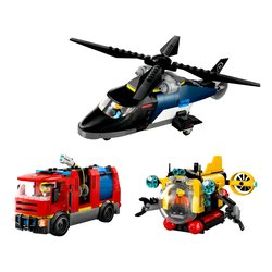 Image of Elicottero, autopompa e sottomarino Mix&Match ( 874 pz ) CITY GREAT VEHICLES 7a+ 60462 cod094