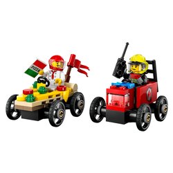 Image of Pack veicoli da corsa: pizzaiolo contro pompiere ( 70 pz ) CITY GREAT VEHICLES 5a+ 60458 cod094