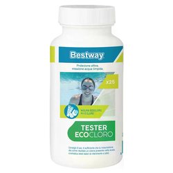 Analizzatore acqua piscina 25 strisce test Eco Cloro 3 in 1 59062