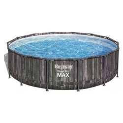 Piscina STEEL PRO MAX con accessori (427x107 cm) Effetto legno 5614Z