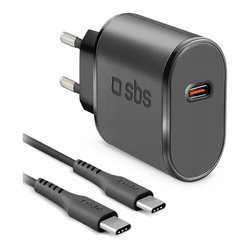Caricabatterie USB Type-C WALL CHARGER KIT 15W Black TEKITTRTC15W