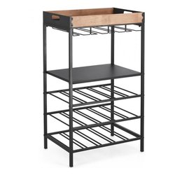 Cantinetta (48,5x34x84,5cm) 15 posti ISAAC Nero e Naturale 0747296
