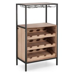 Cantinetta (51x30x91cm) 12 posti ISAAC Nero e Naturale 0747294