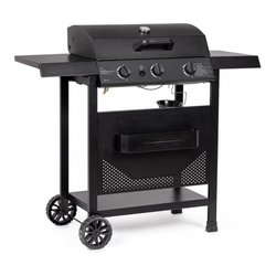 Barbecue GPL 3 bruciatori cottura a griglia, forno LOUIS Nero 0790316