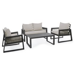 Image of Set da esterno alluminio, textilene, poliestere CAPTIVA 4 posti Antracite 0662596 cod094