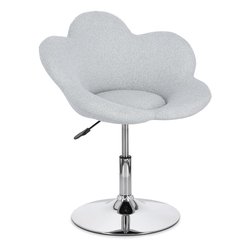 Image of FLEUR Girevole Poltrona Cromo e Grigio chiaro cod094