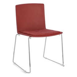 Image of GIULIA Sedia Cromo e Rosso cod094