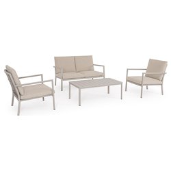 Image of Set da esterno alluminio, textilene, poliestere KONNOR 4 posti Rastin 0663718 cod094