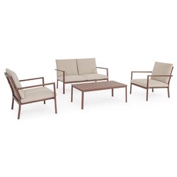 Image of Set da esterno alluminio, textilene, poliestere KONNOR 4 posti Barn 0663719 cod094