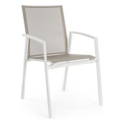 Sedia con braccioli alluminio, textilene CRUISE Bianco 0662232