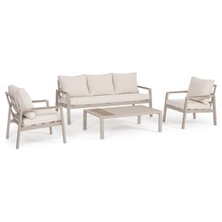 Image of Set da esterno alluminio, polywood, poliestere ELNA 5 posti Peyote 0662772 cod094