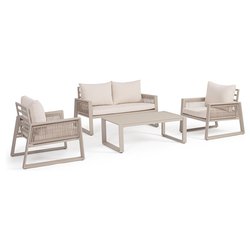 Image of Set da esterno alluminio, textilene, poliestere CAPTIVA 4 posti Peyote 0662774 cod094