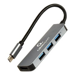 HUB 2 in 1 CABLEXPERT USB C Grey A CM COMBO2 01