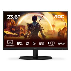 Monitor 23,6" ( LED 1920x1080 FULL HD 180Hz ) Curvo Black e Red C24G42E