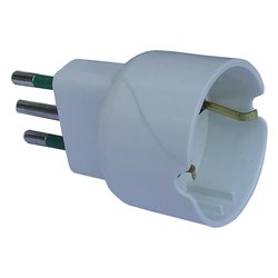 Image of Adattatore con spina italiana 10A 1 presa 2P+T 16A std tedesco Bianco 82600 E cod094