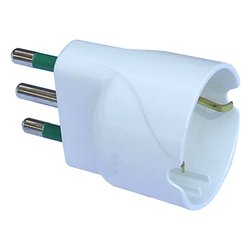 Image of Adattatore con spina italiana 16A 1 presa 2P+T 16A std tedesco Bianco 82610 E cod094