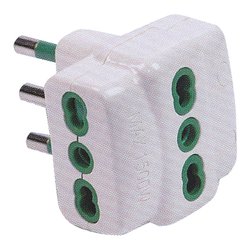 Image of Adattatore con spina italiana 16A 3 prese 2P+T 10/16A bipasso italiano Bianco 82630 E cod094