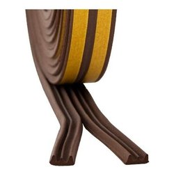 Paraspifferi STRIP guarnizione adesiva profilo ad  E mt. 6 (9x4 mm) Marrone 1000 2