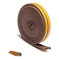 Paraspifferi STRIP guarnizione adesiva profilo a P mt. 6 (9x5 mm) Marrone 1000 6