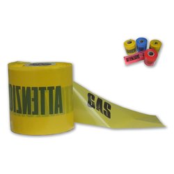 Nastro segnaletico non adesivo Attenzione Tubo Gas 10cm x 200m PRINT Giallo 250 4