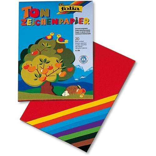 Cartoncino colorato Liscio 10 fg 130 gr/mq (21x29,7cm) FOLIA Multicolor J 600