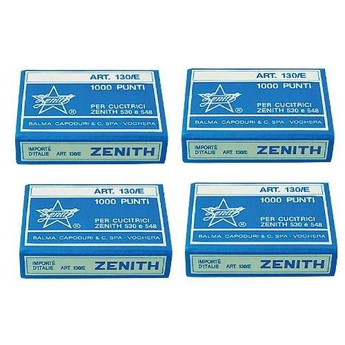 Punti cucitrice 4 mm Passo 6 ZENITH 130 E 4 scatole da 1000 punti