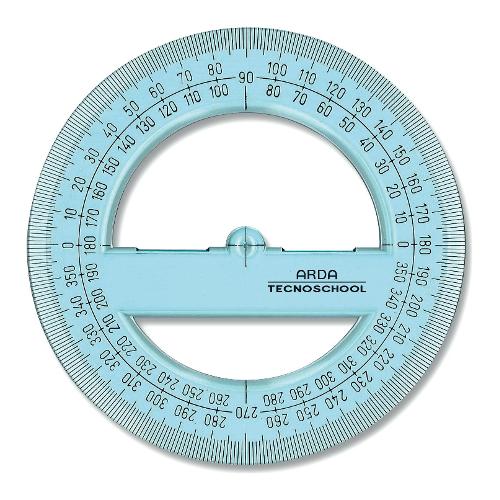 Goniometro TECHNOSCHOOL 360 Azzurro trasparente (12 cm) 405SS