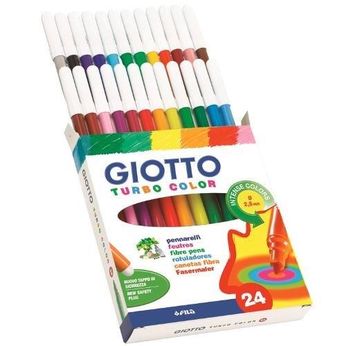 Pennarelli disegno standard sezione tonda 24 pz tratto Medio GIOTTO TURBOCOLOR colori assortiti 069591