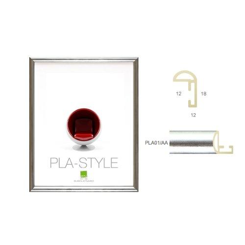 Cornice plastica (18x24cm) BASIC PLA STYLE Argento metallico PLA01 AA 06