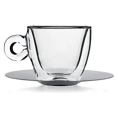 Set tazze con piatto 2 pz (165ml) Cappuccino DRINK & DESIGN Trasparente 10086 01