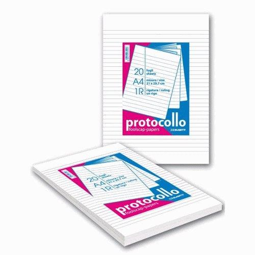 Fogli protocollo 1r (1 rigo) A4 Bianco 1292 20 fg