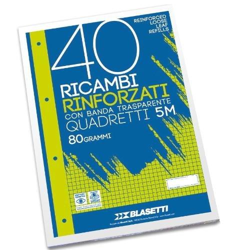Fogli ad anelli Rinforzati A5 quadretti 5,0 mm 2329 Confezione da 40 fg