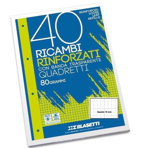Fogli ad anelli Rinforzati A4 quadretti 10,0 mm 2335 Confezione da 40 fg