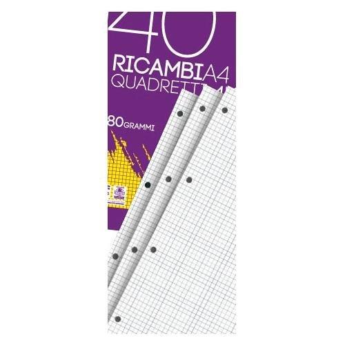 Fogli ad anelli A4 quadretti 5,0 mm 1201 Confezione da 40 fg