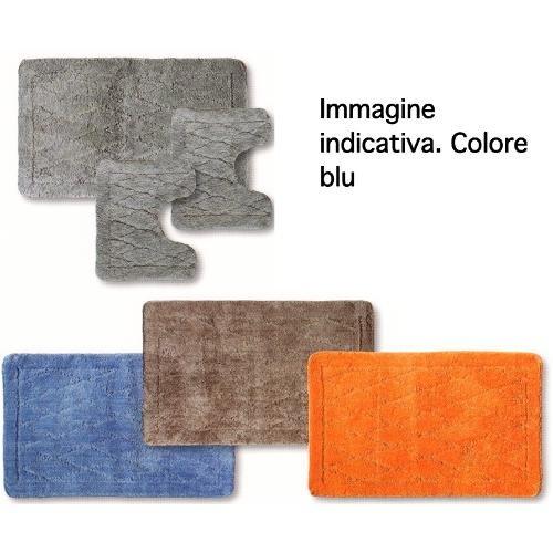 Set tappeti bagno Parure 3pz Soffy blu