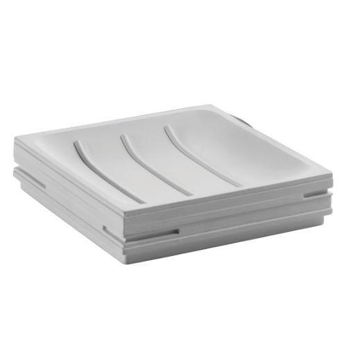 Porta sapone appoggio QUADROTTO Bianco opaco (11,7x11,7x2,7 cm) QU11 02