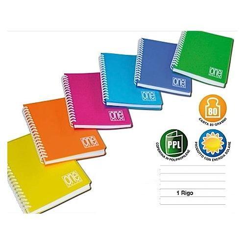 Quaderno con spirale A6 1R (1 rigo) 80 gr/mq ONE COLOR assortito 5459