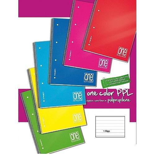 Quaderno con spirale A4 1R (1 rigo) 80 gr/mq ONE COLOR Assortito 2936