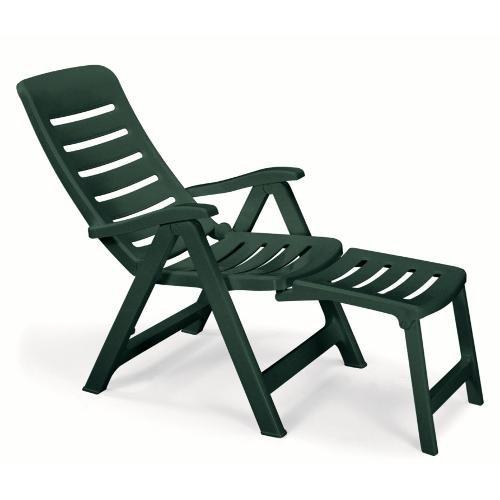 Sedia sdraio con poggiapiedi QUINTILLA Verde 1139