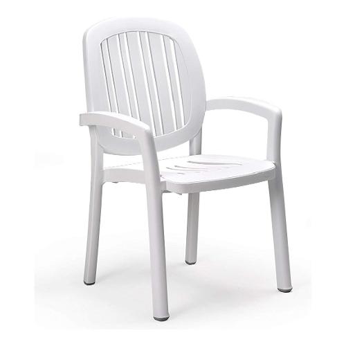 Sedia con braccioli resina PONZA Bianco 40268 00 000