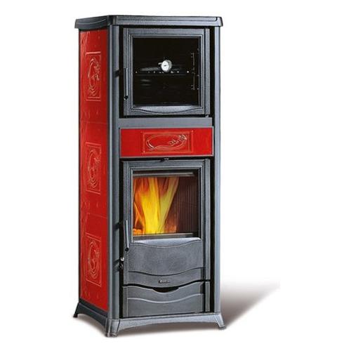 Stufa legna 9,1kW ROSSELLA PLUS FORNO EVO Liberty bordeaux 4 stelle 7112380