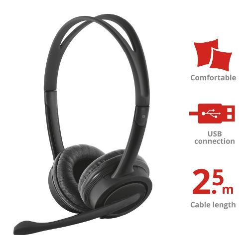 Cuffie microfono filo MAURO Usb Headset For Pc And Laptop Black 17591