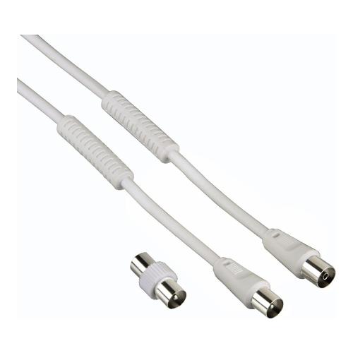 Cavo antenna Cable con adattatore M/M 85 dB White 5m 7411999