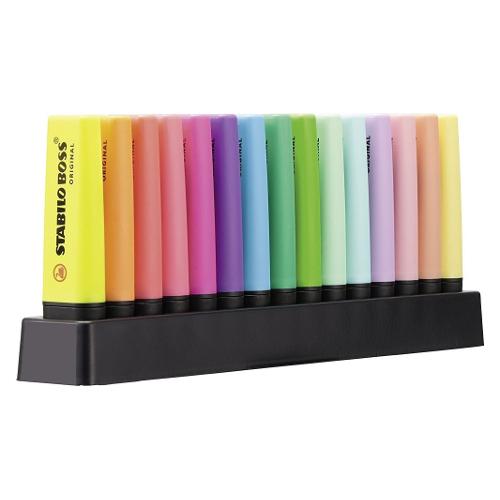 Set evidenziatori BOSS ORIGINAL Colori assortiti 7015 01 5 15 pz con supporto plastico