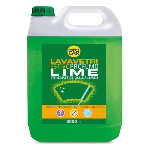 Liquido vetri auto HAPPY CAR Estivo Lime Tanica lt 5,0 0322