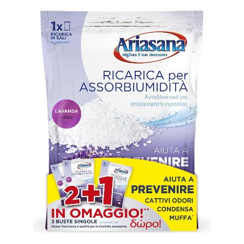 Assorbiumidità sali ricarica ARIASANA 3 buste da 450 gr Lavanda 2400731