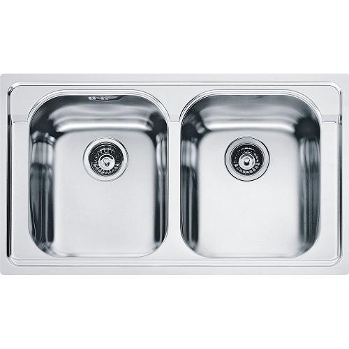 Lavello 2 vasche (86x50cm) Amx 620 ARMONIA Inox Spazzolato 101 0021 587